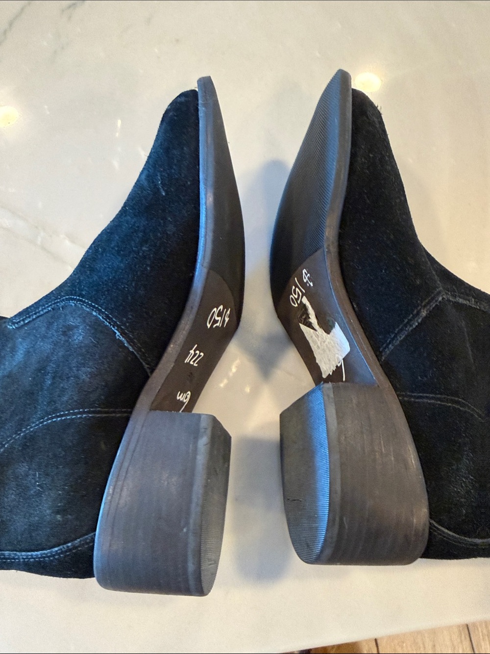 Tory Burch Black Suede Siena Pull-On Ankle Boots Tonal Logo 6M NWOT - Picture 7 of 9